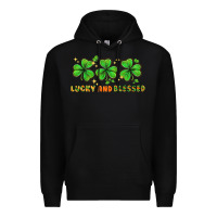 Black St. Patrick's Day lucky and blessed Premium Hoodie - HowdyJamesFarm
