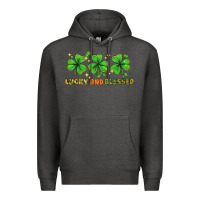 Charcoal Heather St. Patrick's Day lucky and blessed Premium Hoodie - HowdyJamesFarm