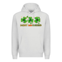 Dove Grey St. Patrick's Day lucky and blessed Premium Hoodie - HowdyJamesFarm