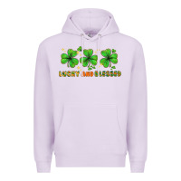 Lilac St. Patrick's Day lucky and blessed Premium Hoodie - HowdyJamesFarm