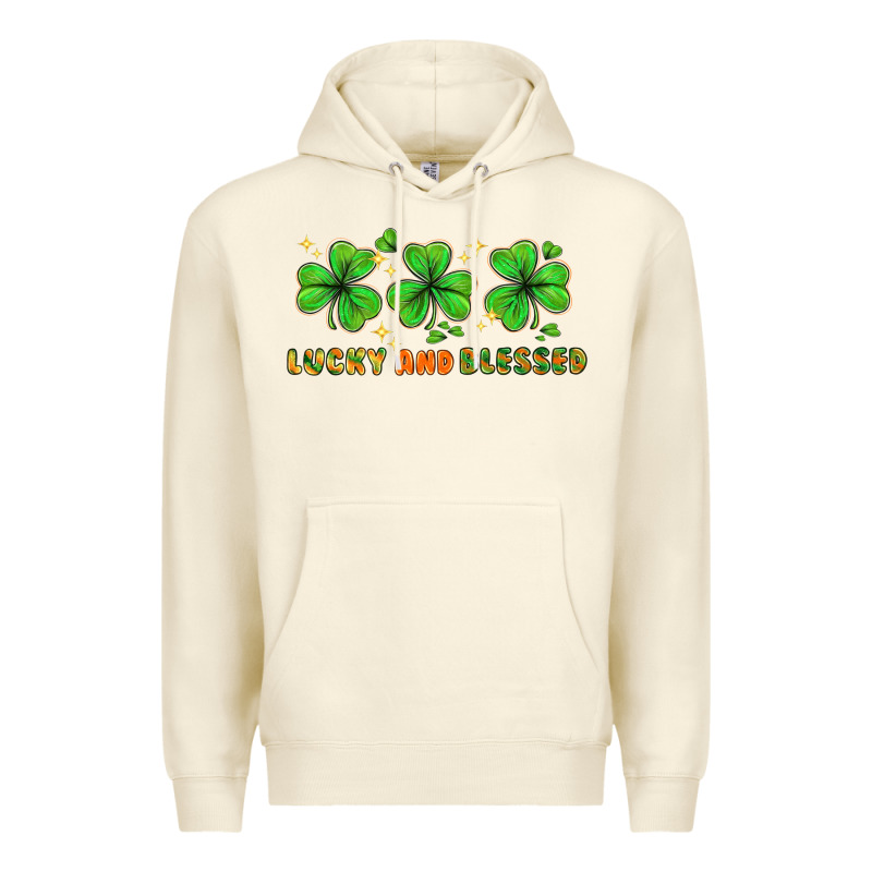 St. Patrick's Day Lucky And Blessed Premium Hoodie by HowdyJamesFarm | Teevron