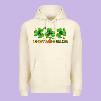 St. Patrick's Day Lucky And Blessed Premium Hoodie Designed By Howdyjamesfarm
