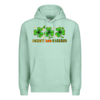 Seafoam St. Patrick's Day lucky and blessed Premium Hoodie - HowdyJamesFarm