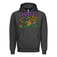 Charcoal Heather laissez les bons temps rouler Zipper Hoodie - CowGirlArtShop