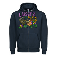 Navy laissez les bons temps rouler Zipper Hoodie - CowGirlArtShop