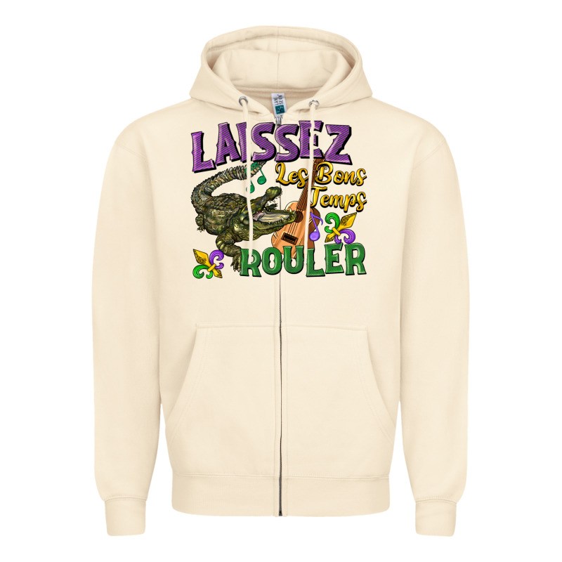 Laissez Les Bons Temps Rouler Zipper Hoodie by CowGirlArtShop | Teevron