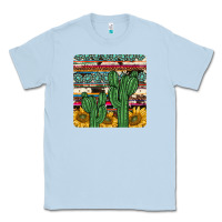 Dusty Blue cactus sunflower coaster Classic Tee - JahusDesignShop