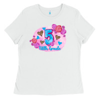 White back to school flowers fifth grade 3200x2400 Ladies Tee - AdoDesignShop