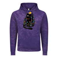 Cloud Purple christmas cat with lights Vintage Hoodie - MaliasSmallBusiness