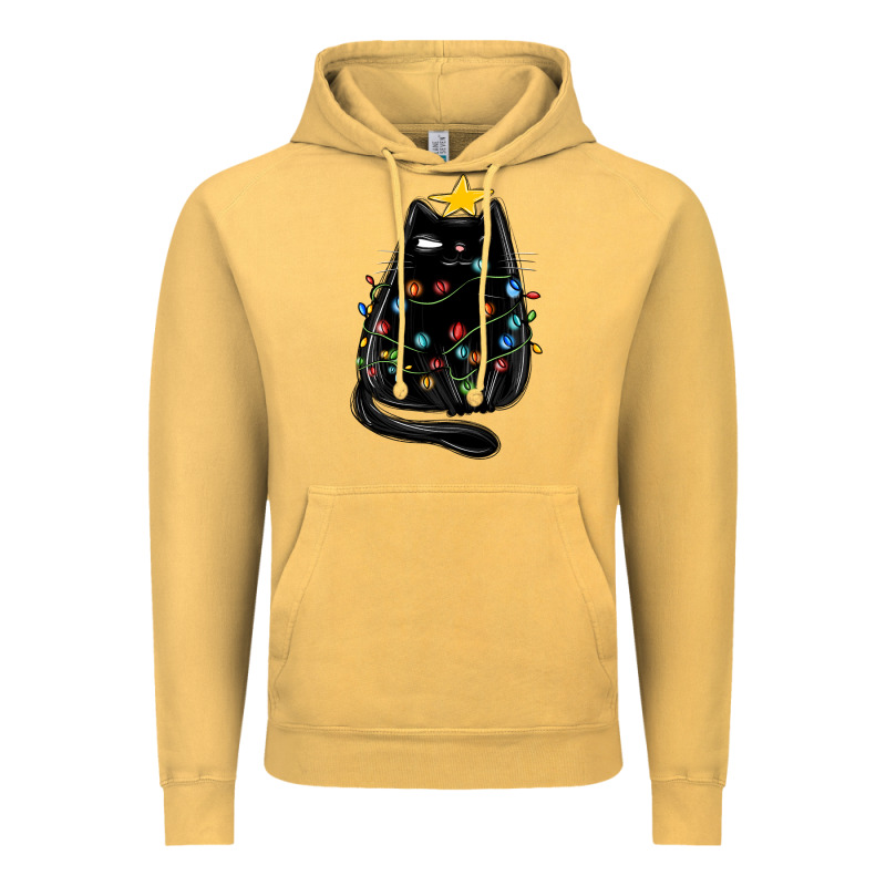 Christmas Cat With Lights Vintage Hoodie by MaliasSmallBusiness | Teevron