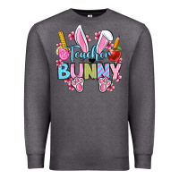 Charcoal Heather Easter Teacher bunny Premium Sweatshirt - OliviaCreatesArt