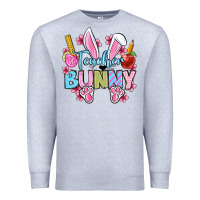 Heather Grey Easter Teacher bunny Premium Sweatshirt - OliviaCreatesArt