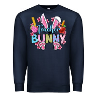 Navy Easter Teacher bunny Premium Sweatshirt - OliviaCreatesArt