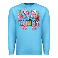 Ocean Blue Easter Teacher bunny Premium Sweatshirt - OliviaCreatesArt