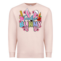 Pale Pink Easter Teacher bunny Premium Sweatshirt - OliviaCreatesArt