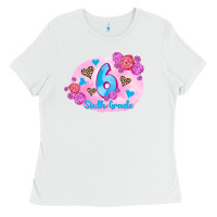 White back to school flowers sixth grade 3200x2400 Ladies Tee - AdoDesignShop