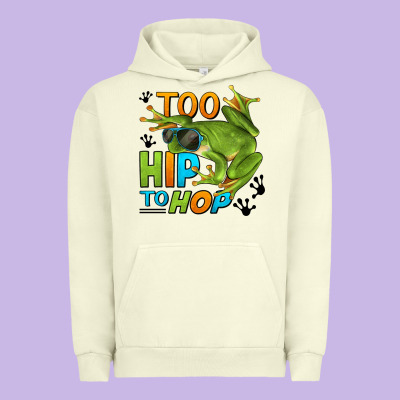 Too Hip To Hop Frog Urban Hoodie Designed By Lillyallendesigns