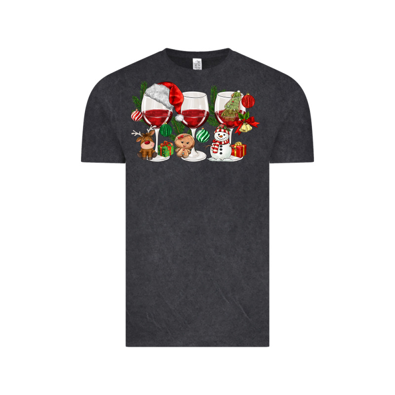 Christmas Wine Glasses Vintage Tee by MaliasSmallBusiness | Teevron
