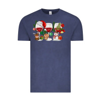 Vintage Denim Christmas Wine Glasses Vintage Tee - MaliasSmallBusiness
