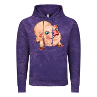 Cloud Purple pig Vintage Hoodie - MaliasSmallBusiness