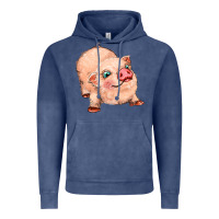 Vintage Denim pig Vintage Hoodie - MaliasSmallBusiness