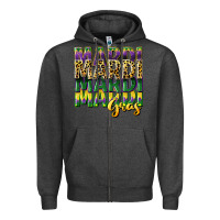 Charcoal Heather mardi gras Zipper Hoodie - CowGirlArtShop