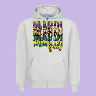 Mardi Gras Zipper Hoodie Designed By Cowgirlartshop