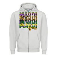 Dove Grey mardi gras Zipper Hoodie - CowGirlArtShop