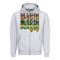 Heather Grey mardi gras Zipper Hoodie - CowGirlArtShop