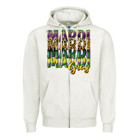 Oatmeal Heather mardi gras Zipper Hoodie - CowGirlArtShop