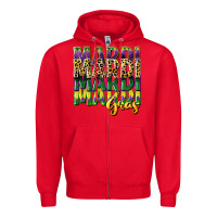 Red mardi gras Zipper Hoodie - CowGirlArtShop
