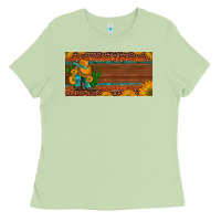 Matcha custom cowboy boots sunflowers and cactus license plate Ladies Tee - Artiststas