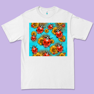 Western Sunflowers Ladybug Premium Tee Designed By Lillyallendesigns