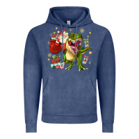 Vintage Denim Christmas dinosaur Vintage Hoodie - MaliasSmallBusiness