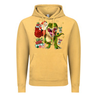 Vintage Mustard Christmas dinosaur Vintage Hoodie - MaliasSmallBusiness