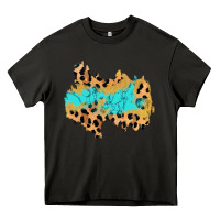 Asphalt glitter leopard turquoise patch Heavy Core Tee - AdoDesignShop