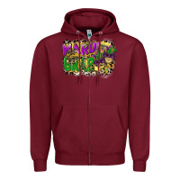 Burgundy mardi gras Zipper Hoodie - CowGirlArtShop