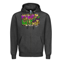 Charcoal Heather mardi gras Zipper Hoodie - CowGirlArtShop
