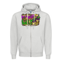 Dove Grey mardi gras Zipper Hoodie - CowGirlArtShop