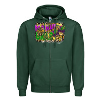 Sports Green mardi gras Zipper Hoodie - CowGirlArtShop