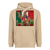 Mushroom Our Lady Of Guadalupe Mexican Flag Roses Cactus Heavyweight Hoodie - FaDigitalArtStudio