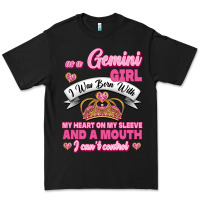 Black As A Gemini Girl I Was Born With My Heart On My Sleeve And A Mouth Premium Tee - Jasminsmagicworld