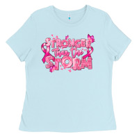Baby Blue stronger than the storm breast cancer Ladies Tee - RanaPortraitStore