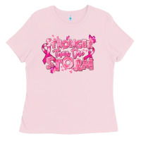 Bubblegum Pink stronger than the storm breast cancer Ladies Tee - RanaPortraitStore