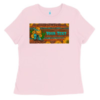 Bubblegum Pink preview custom cowboy boots sunflowers and cactus license plate Ladies Tee - Artiststas