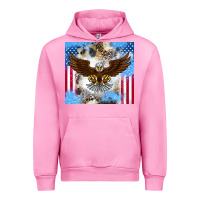 Fuchsia Pink America Eagle Urban Hoodie - CowhideDigitalArt