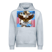Heather Grey America Eagle Urban Hoodie - CowhideDigitalArt