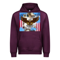 Mauve Wine America Eagle Urban Hoodie - CowhideDigitalArt