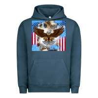 Pigment Midnight Navy America Eagle Urban Hoodie - CowhideDigitalArt