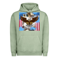 Pigment Oil Green America Eagle Urban Hoodie - CowhideDigitalArt